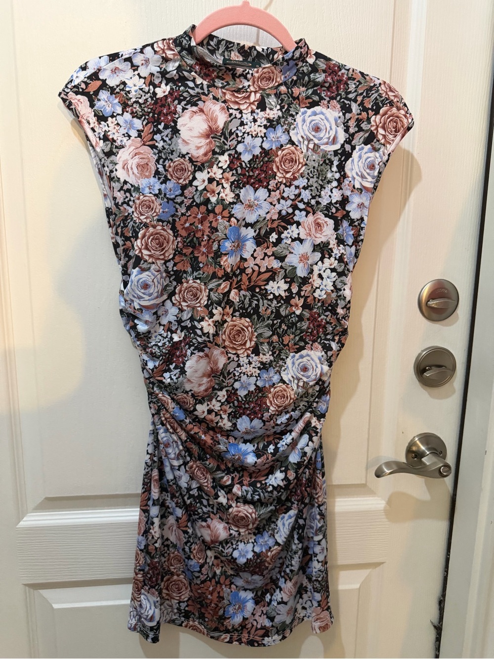 Ofeefan Floral Mesh Ruched Bodycon Dress